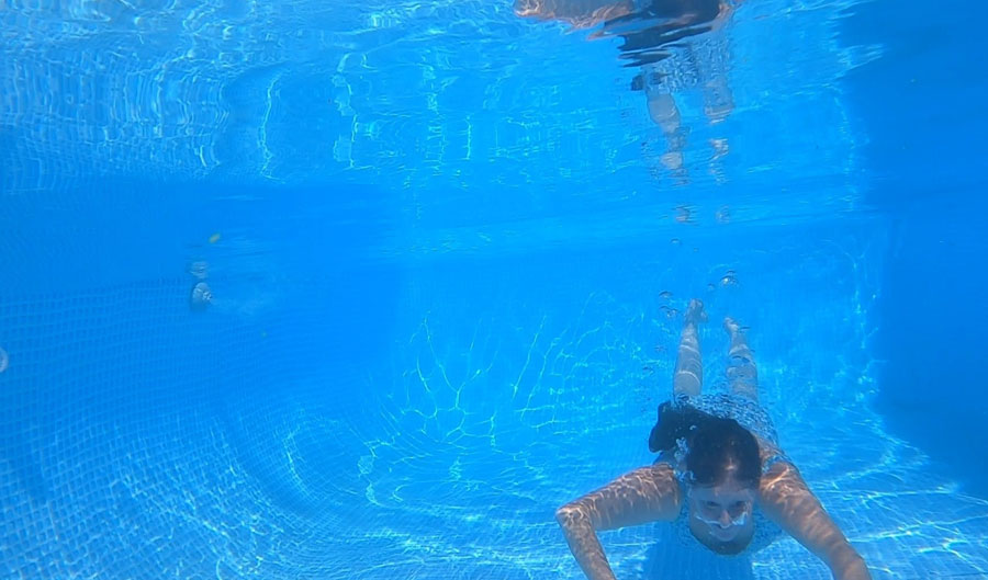 swimming underwater